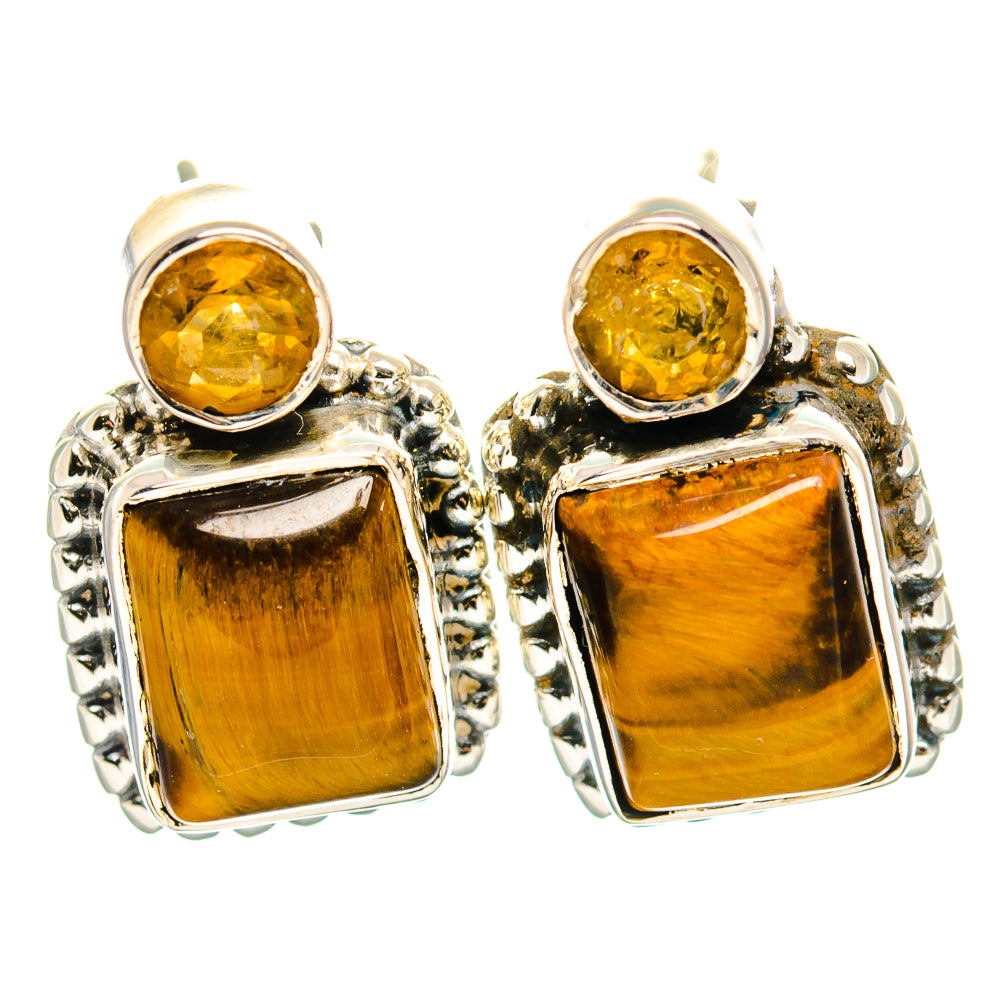 Tiger Eye Earrings handcrafted by Ana Silver Co - EARR425591 - Photo 2