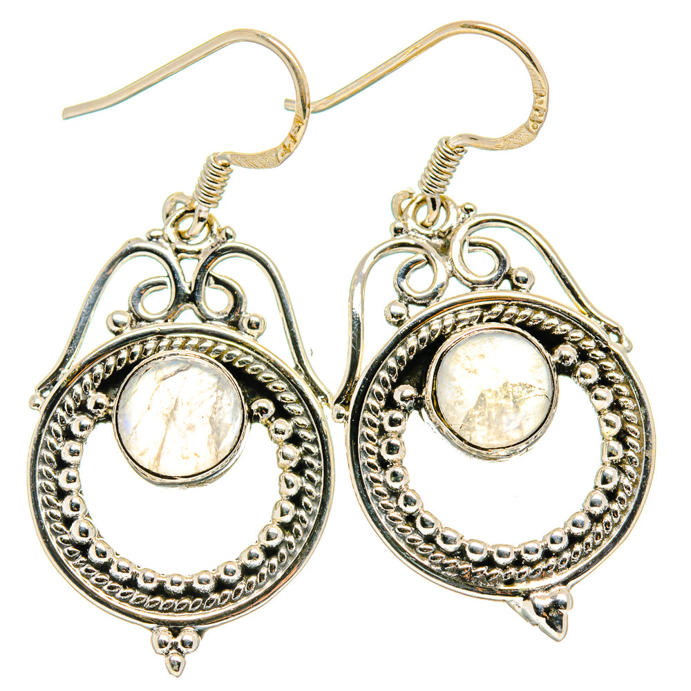Rainbow Moonstone Earrings handcrafted by Ana Silver Co - EARR425601 - Photo 2