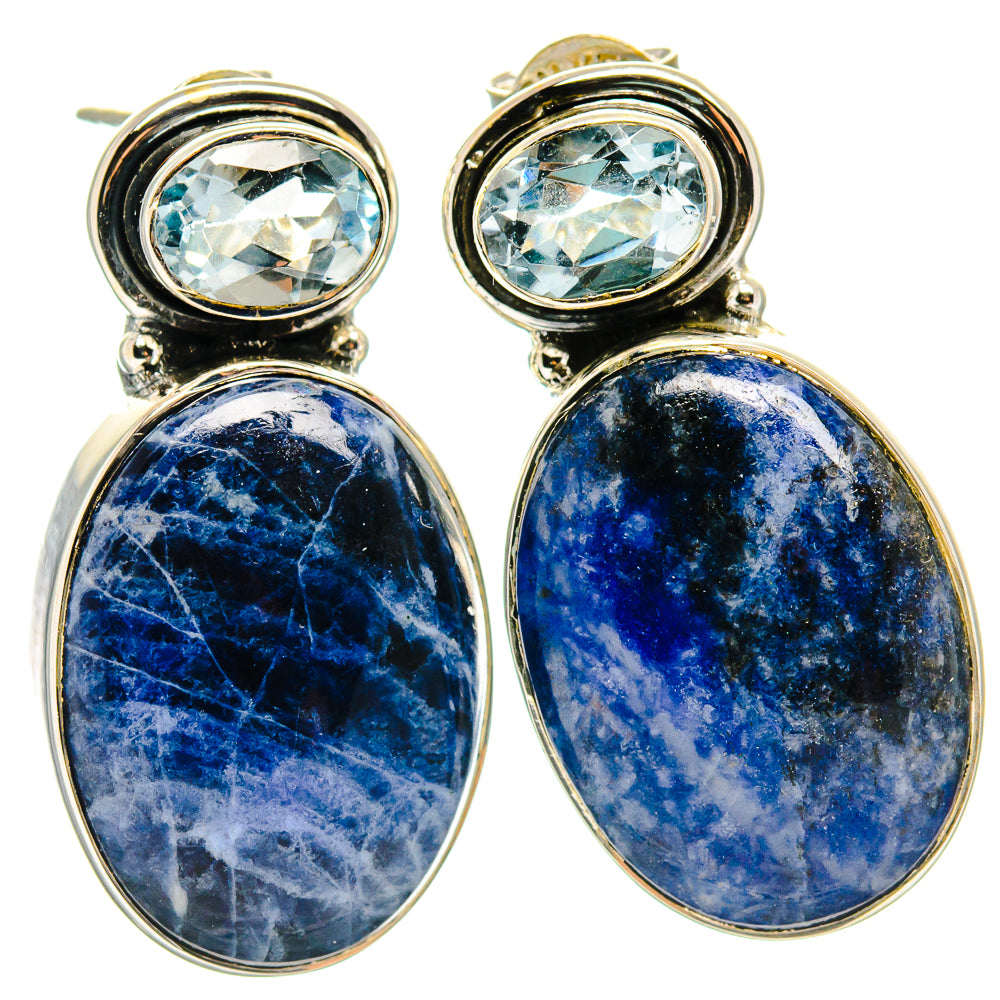 Sodalite Earrings handcrafted by Ana Silver Co - EARR425605 - Photo 2