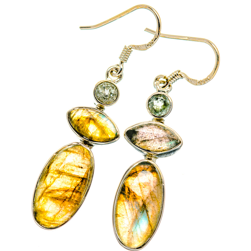 Labradorite Earrings handcrafted by Ana Silver Co - EARR425621 - Photo 2