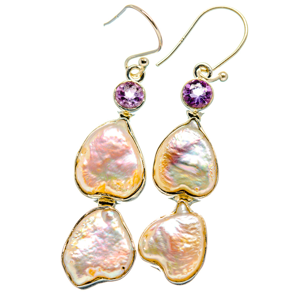 Mother Of Pearl Earrings handcrafted by Ana Silver Co - EARR425630 - Photo 2