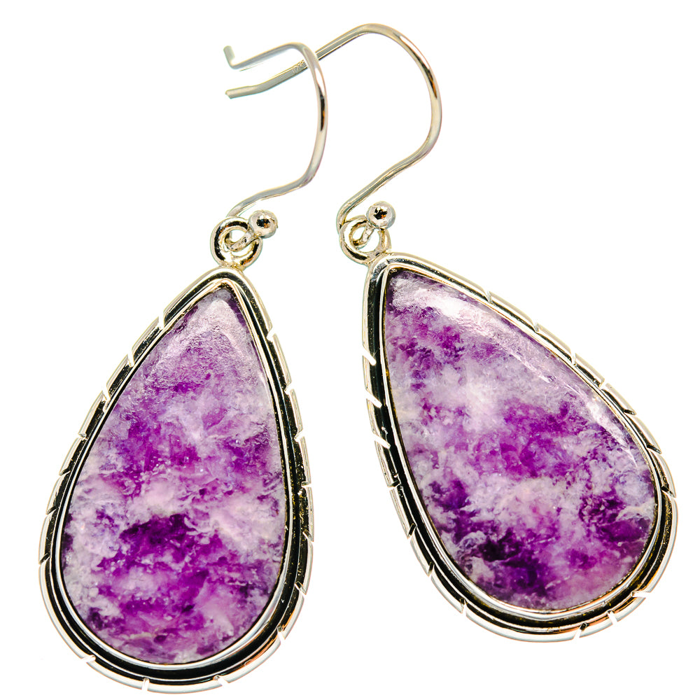Lepidolite Earrings handcrafted by Ana Silver Co - EARR425661 - Photo 2