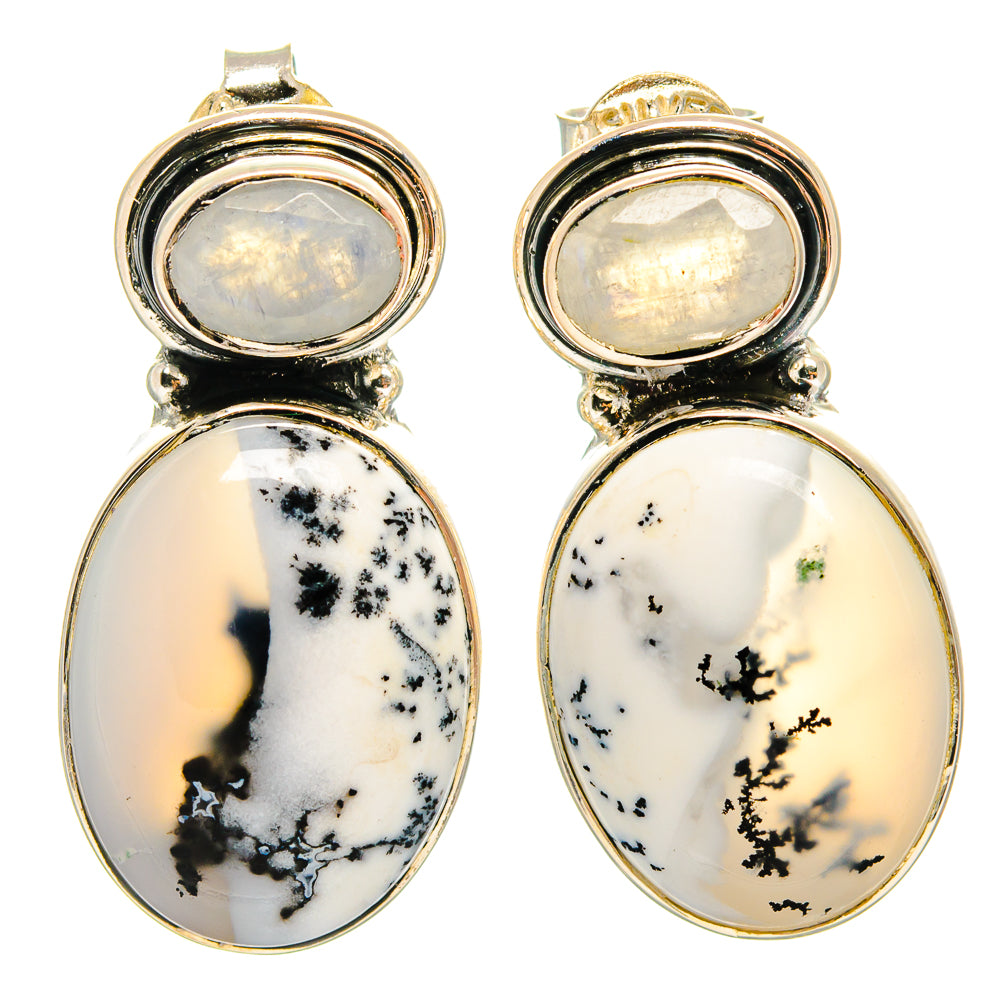 Dendritic Opal Earrings handcrafted by Ana Silver Co - EARR425669 - Photo 2