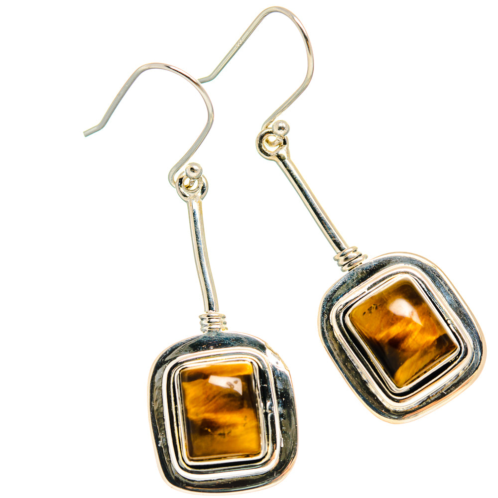 Tiger Eye Earrings handcrafted by Ana Silver Co - EARR425694 - Photo 2