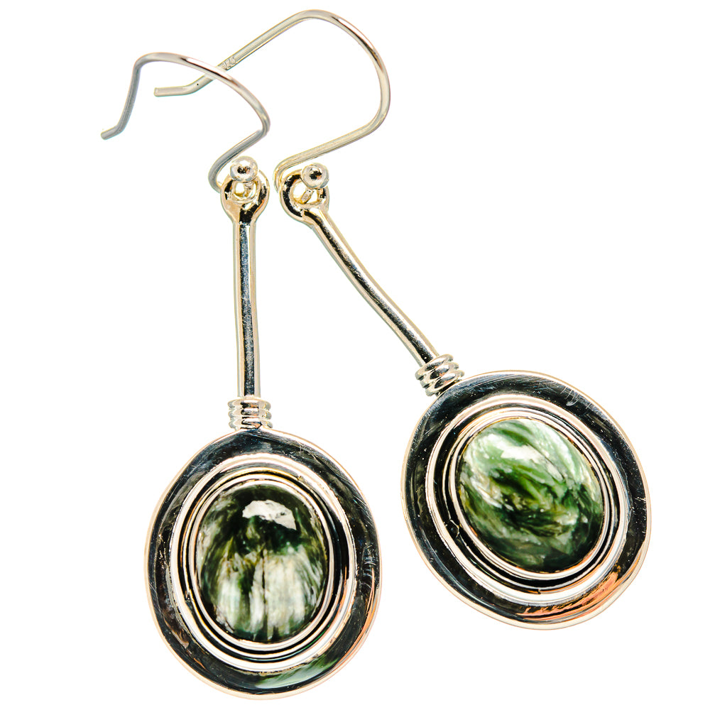 Seraphinite Earrings handcrafted by Ana Silver Co - EARR425758 - Photo 2