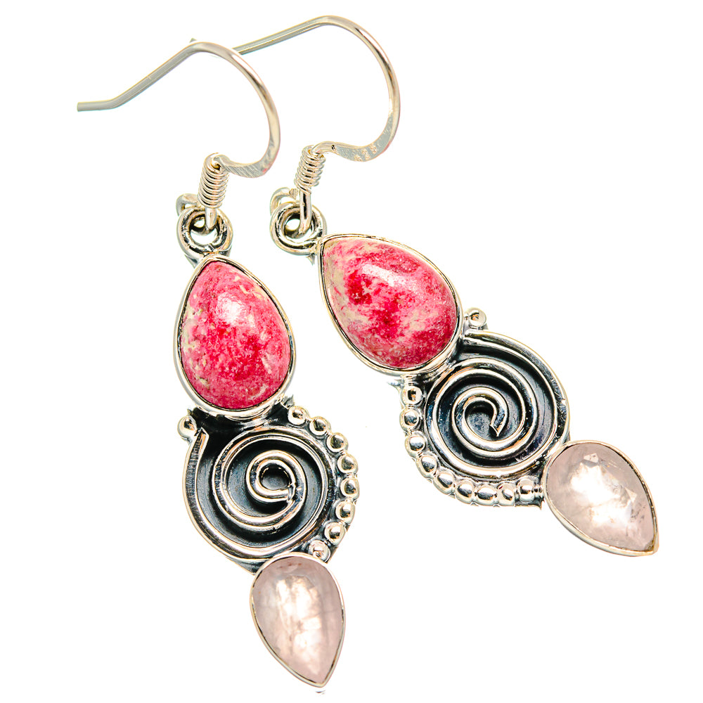 Thulite Earrings handcrafted by Ana Silver Co - EARR425774 - Photo 2