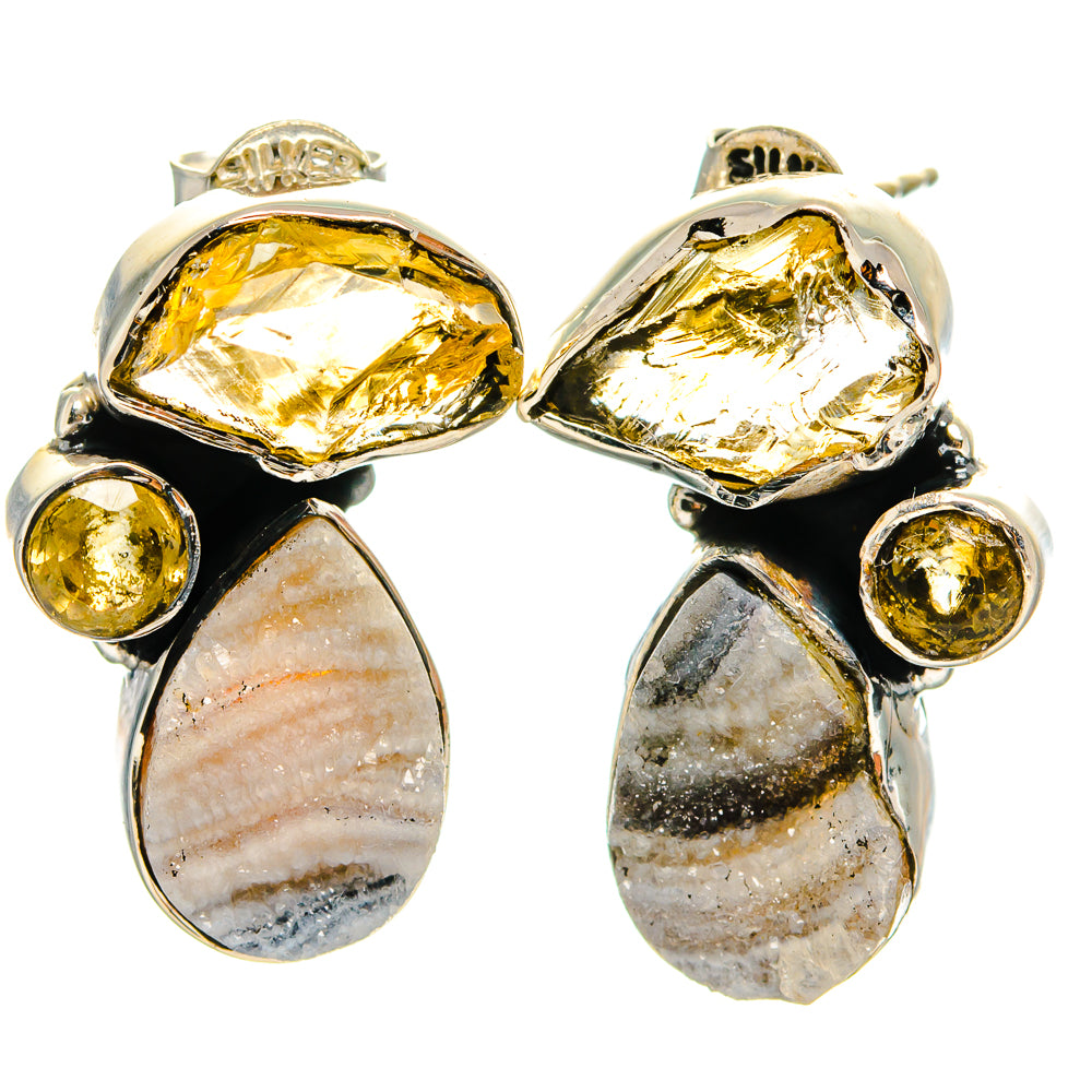 Desert Druzy Earrings handcrafted by Ana Silver Co - EARR425802 - Photo 2