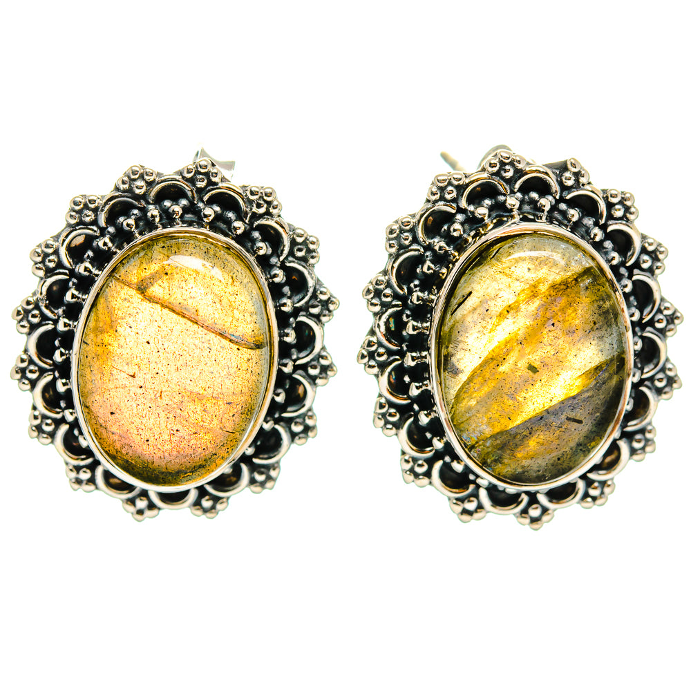 Labradorite Earrings handcrafted by Ana Silver Co - EARR425807 - Photo 2