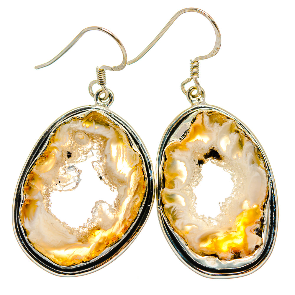 Coconut Geode Druzy Earrings handcrafted by Ana Silver Co - EARR425826 - Photo 2