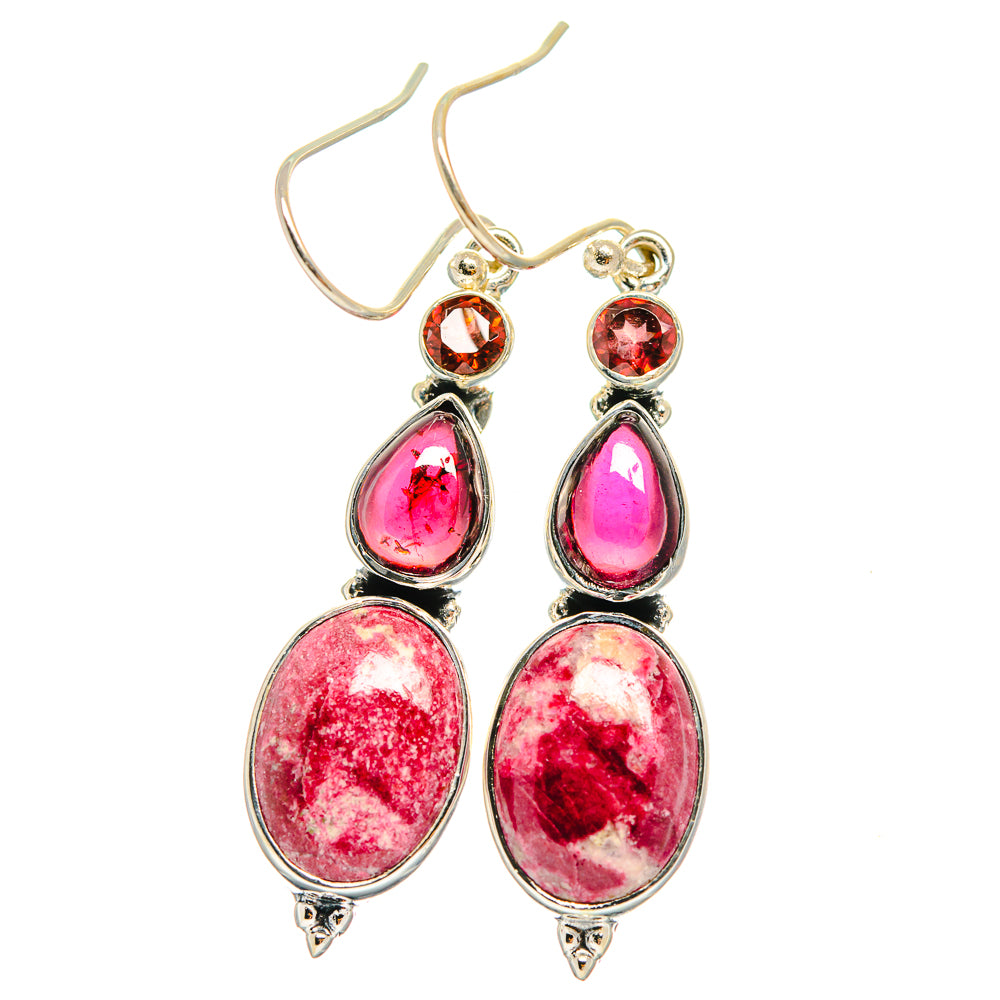 Thulite Earrings handcrafted by Ana Silver Co - EARR425860 - Photo 2