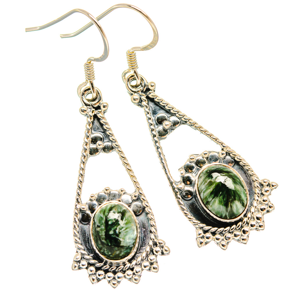 Seraphinite Earrings handcrafted by Ana Silver Co - EARR425904 - Photo 2