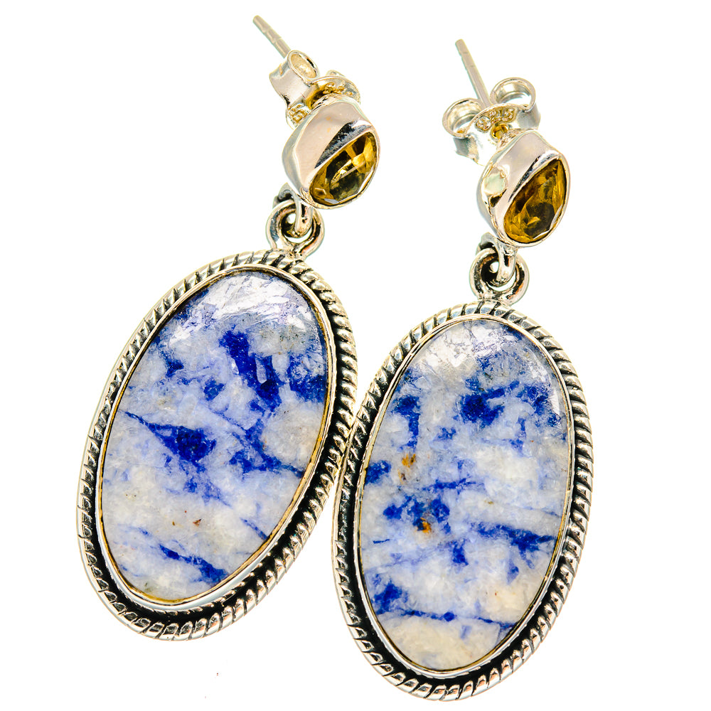 Sodalite Earrings handcrafted by Ana Silver Co - EARR425927 - Photo 2