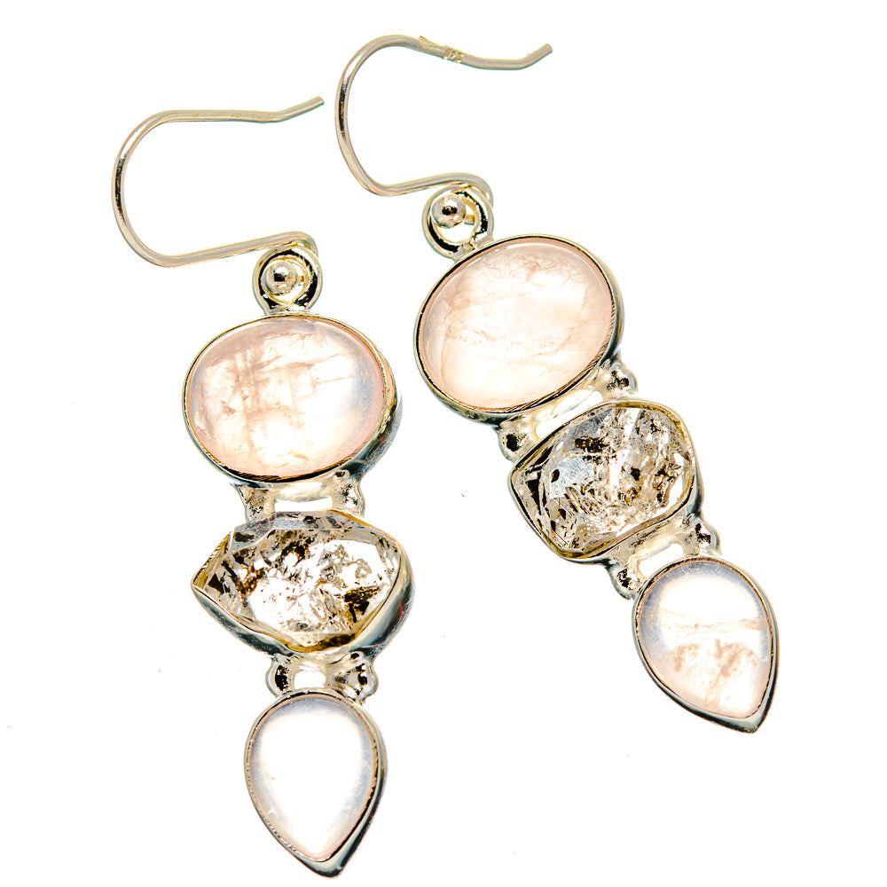 Rose Quartz Earrings handcrafted by Ana Silver Co - EARR425939 - Photo 2
