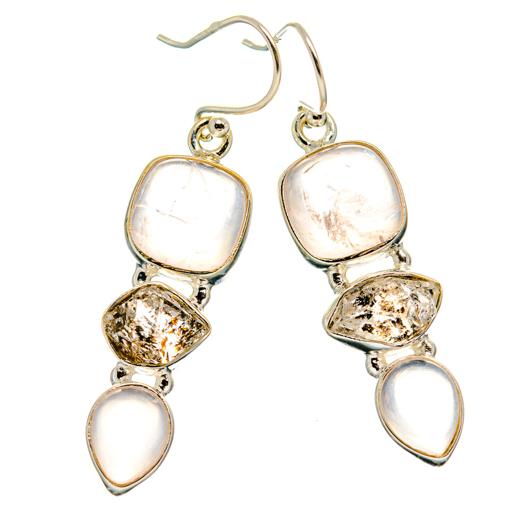 Rose Quartz Earrings handcrafted by Ana Silver Co - EARR425945 - Photo 2