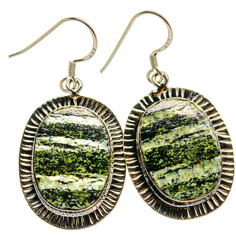Lizard Jasper Earrings handcrafted by Ana Silver Co - EARR425979 - Photo 2
