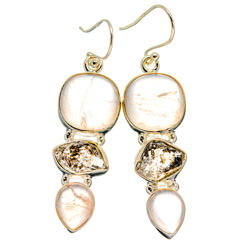 Rose Quartz Earrings handcrafted by Ana Silver Co - EARR425989 - Photo 2