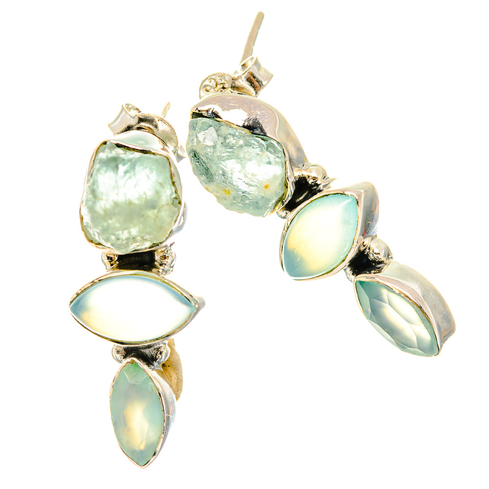 Aqua Chalcedony Earrings handcrafted by Ana Silver Co - EARR426039 - Photo 2
