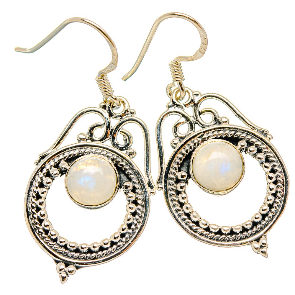 Rainbow Moonstone Earrings handcrafted by Ana Silver Co - EARR426052 - Photo 2