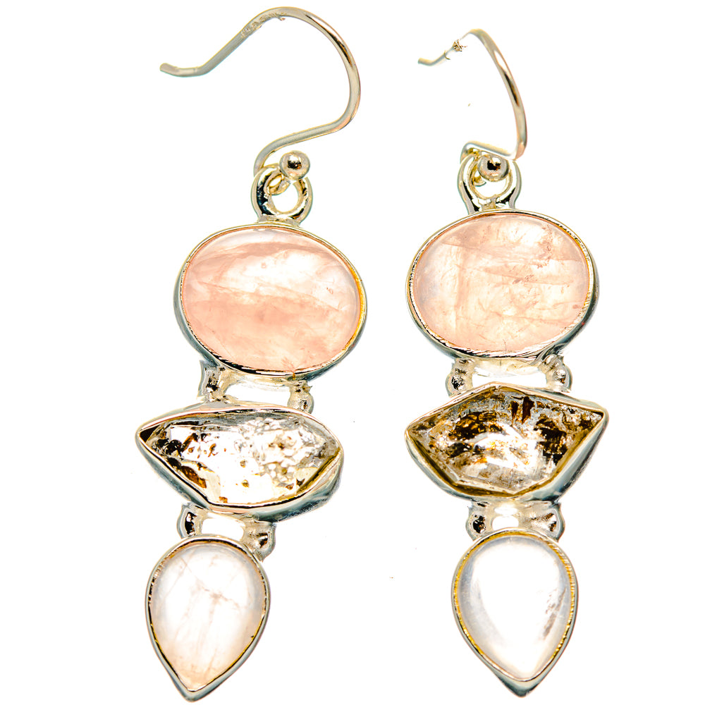 Rose Quartz Earrings handcrafted by Ana Silver Co - EARR426067 - Photo 2
