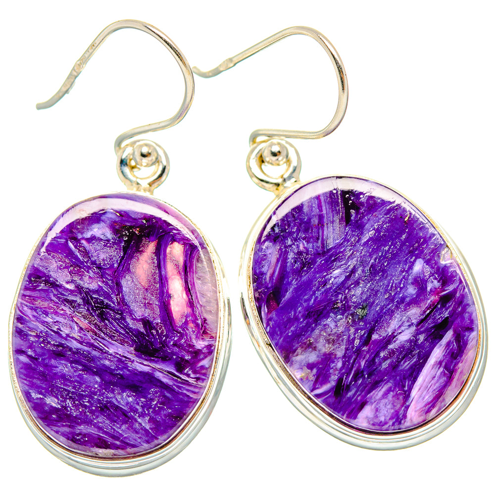Charoite Earrings handcrafted by Ana Silver Co - EARR426070 - Photo 2