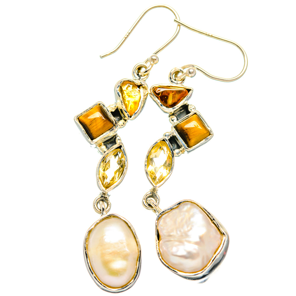 Mother Of Pearl Earrings handcrafted by Ana Silver Co - EARR426078 - Photo 2