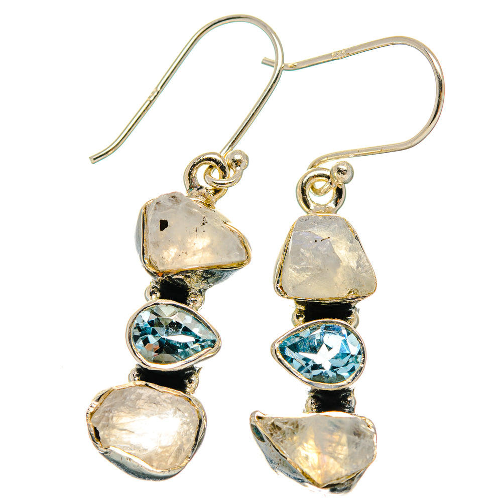 Rainbow Moonstone Earrings handcrafted by Ana Silver Co - EARR426091 - Photo 2