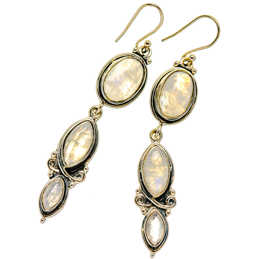 Rainbow Moonstone Earrings handcrafted by Ana Silver Co - EARR426117 - Photo 2