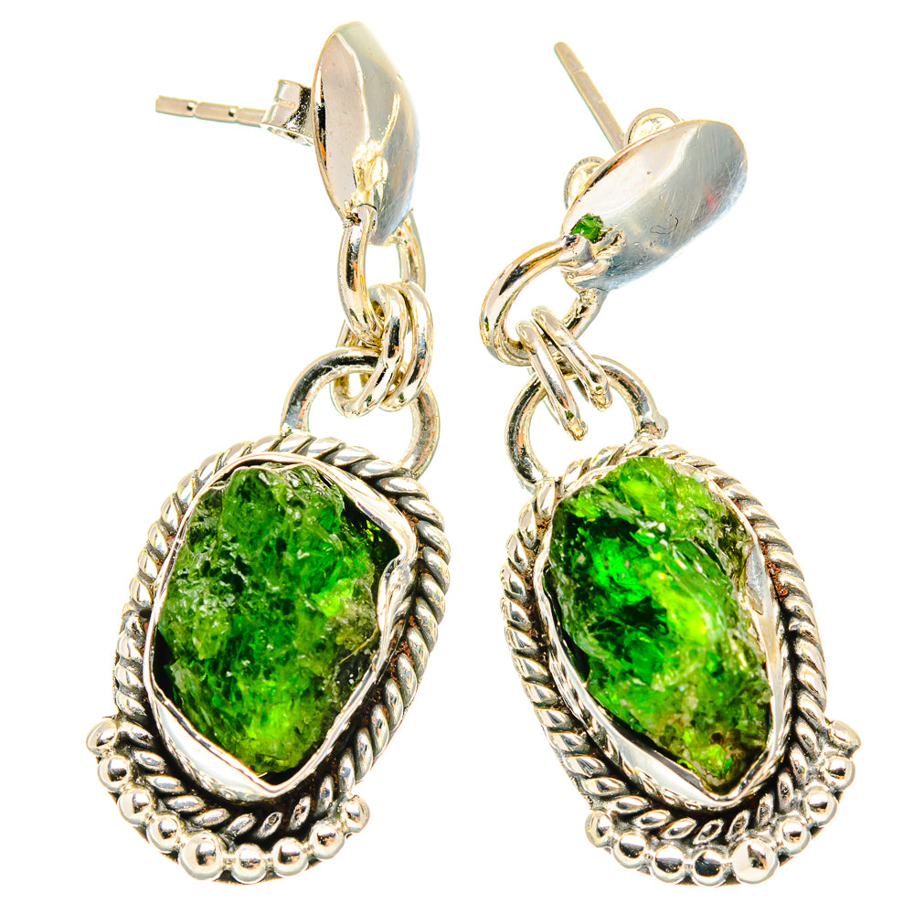 Chrome Diopside Earrings handcrafted by Ana Silver Co - EARR426157 - Photo 2