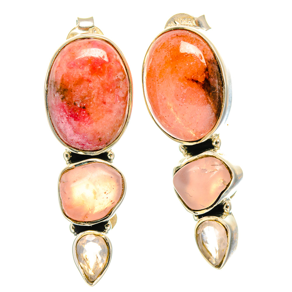 Rhodonite Earrings handcrafted by Ana Silver Co - EARR426165 - Photo 2