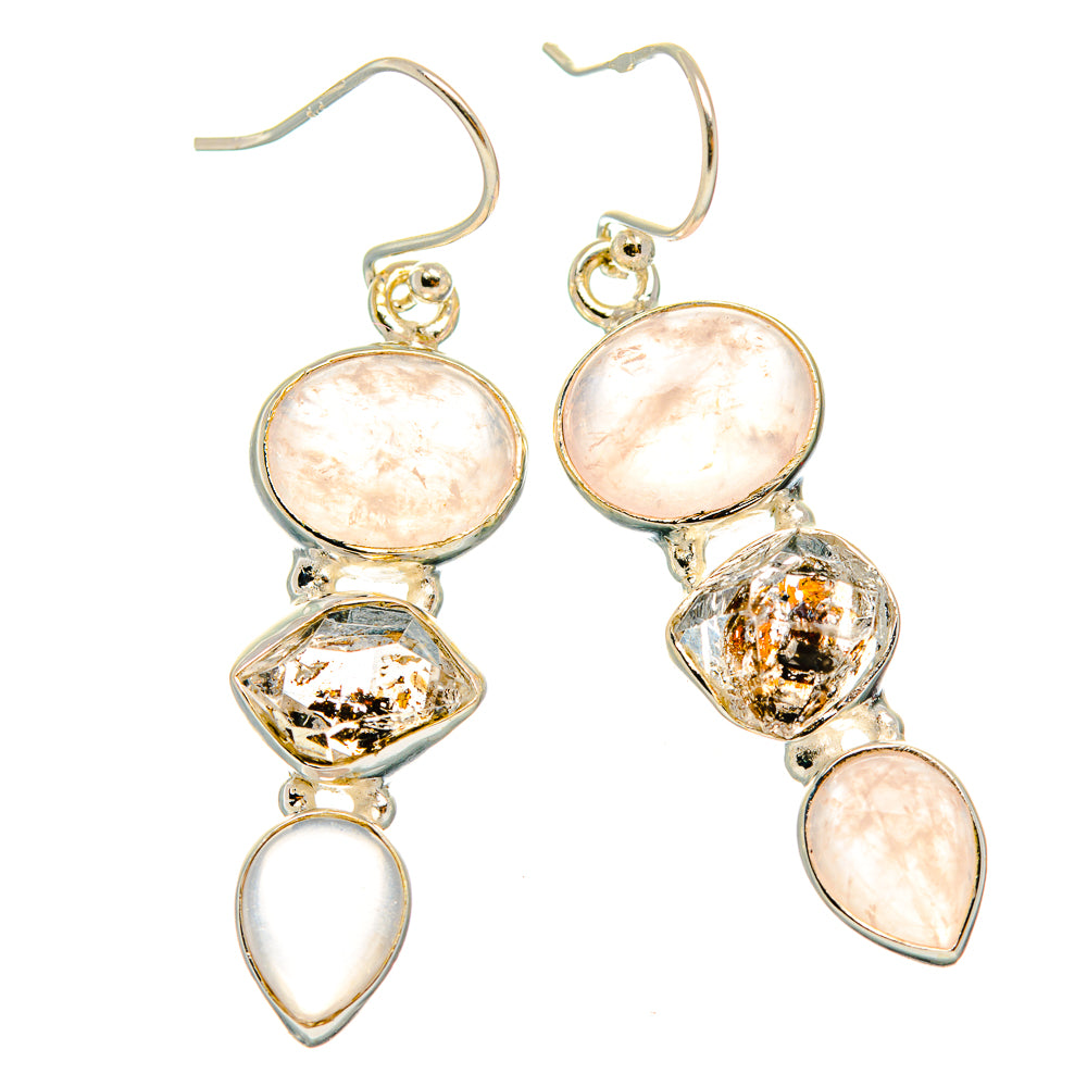 Rose Quartz Earrings handcrafted by Ana Silver Co - EARR426221 - Photo 2