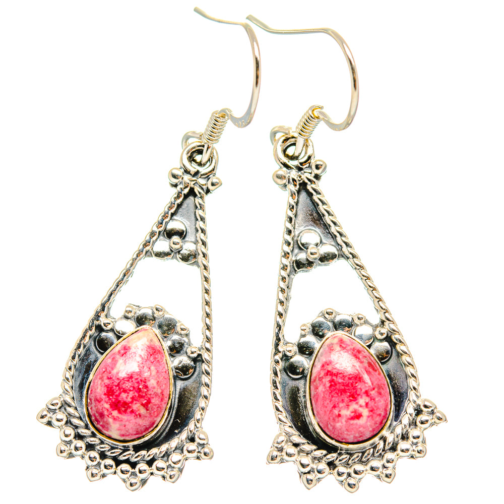 Thulite Earrings handcrafted by Ana Silver Co - EARR426243 - Photo 2