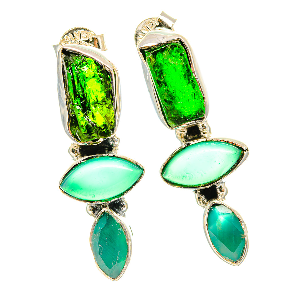 Chrome Diopside Earrings handcrafted by Ana Silver Co - EARR426266 - Photo 2