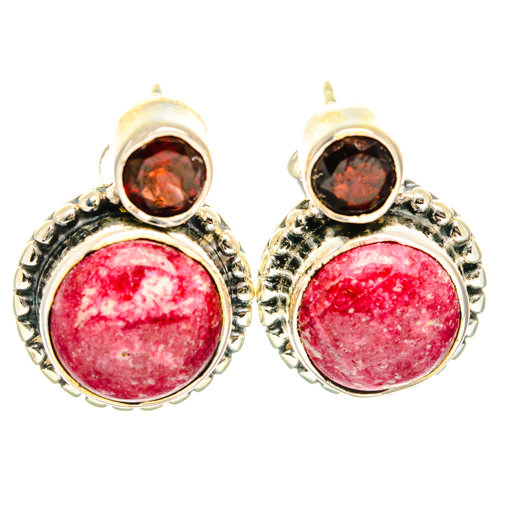 Thulite Earrings handcrafted by Ana Silver Co - EARR426267 - Photo 2