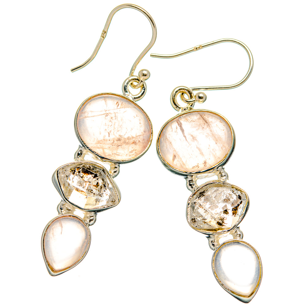Rose Quartz Earrings handcrafted by Ana Silver Co - EARR426268 - Photo 2