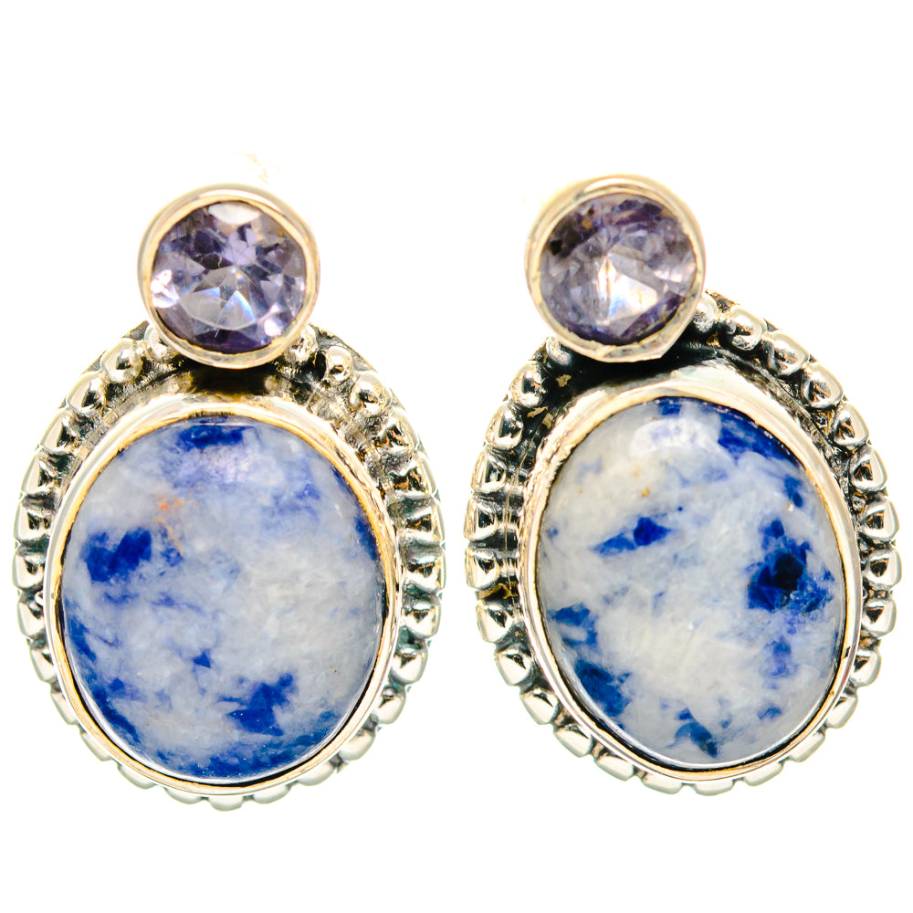 Sodalite Earrings handcrafted by Ana Silver Co - EARR426292 - Photo 2