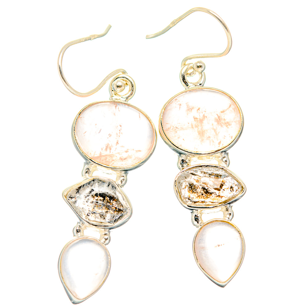 Rose Quartz Earrings handcrafted by Ana Silver Co - EARR426315 - Photo 2