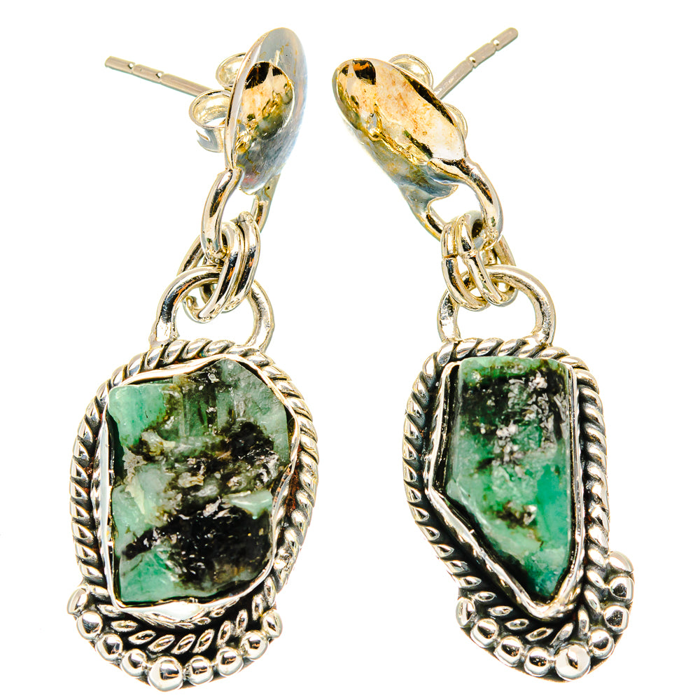 Emerald Earrings handcrafted by Ana Silver Co - EARR426337 - Photo 2
