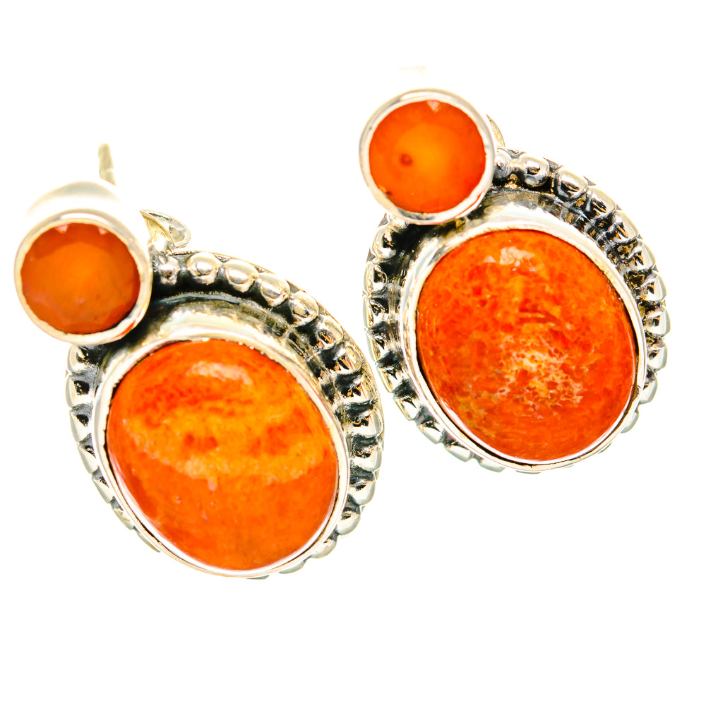 Sponge Coral Earrings handcrafted by Ana Silver Co - EARR426338 - Photo 2