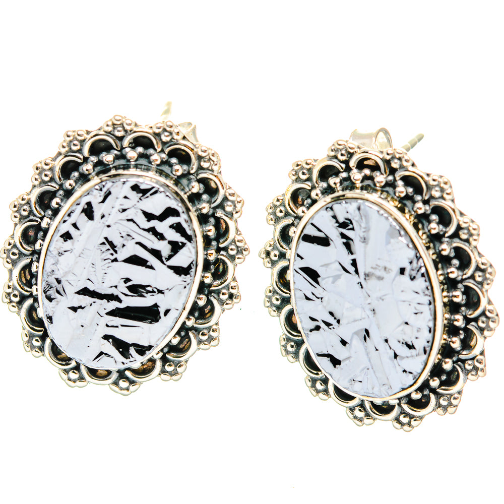 Shungite Earrings handcrafted by Ana Silver Co - EARR426348 - Photo 2