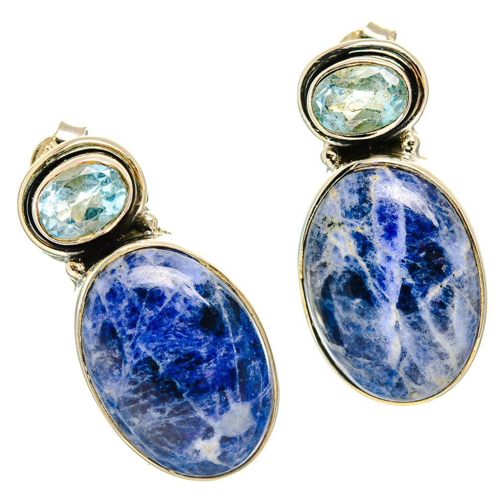 Sodalite Earrings handcrafted by Ana Silver Co - EARR426359 - Photo 2