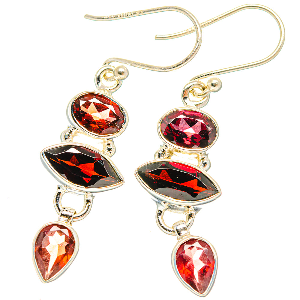 Garnet Earrings handcrafted by Ana Silver Co - EARR426395 - Photo 2