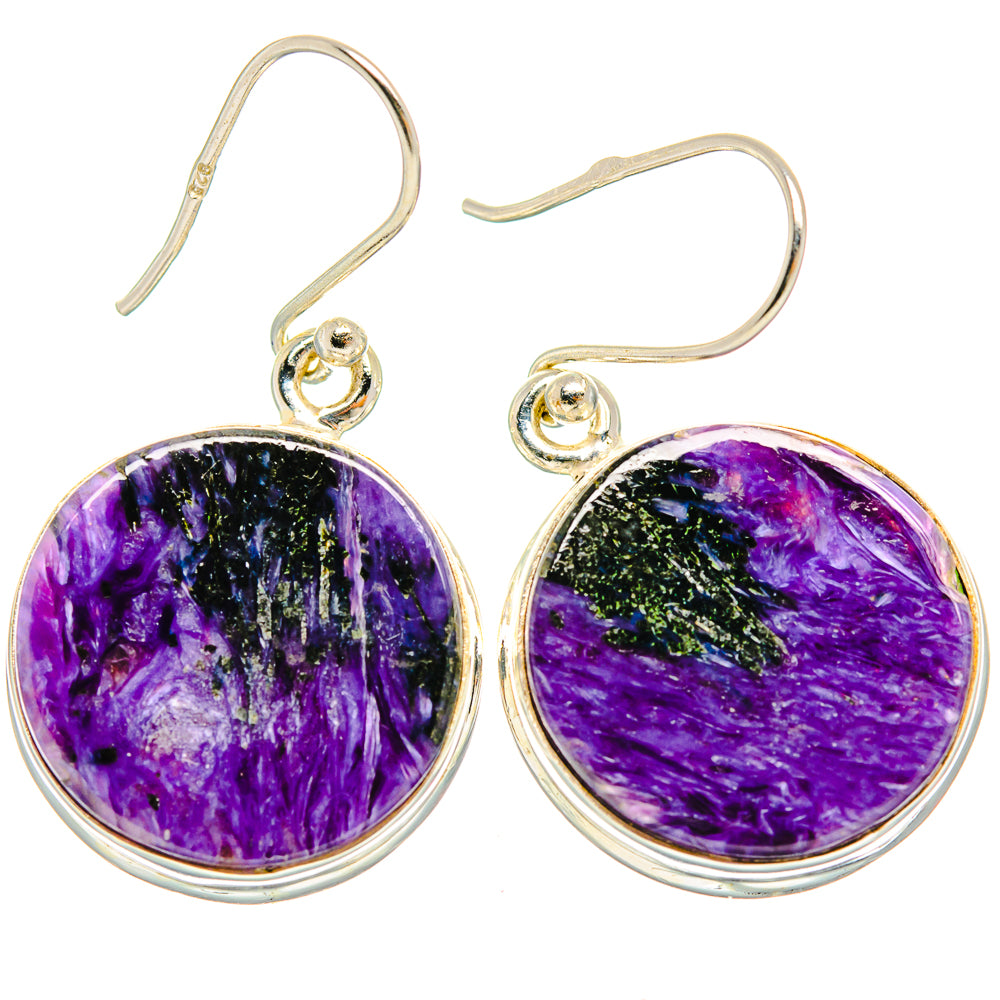 Charoite Earrings handcrafted by Ana Silver Co - EARR426424 - Photo 2