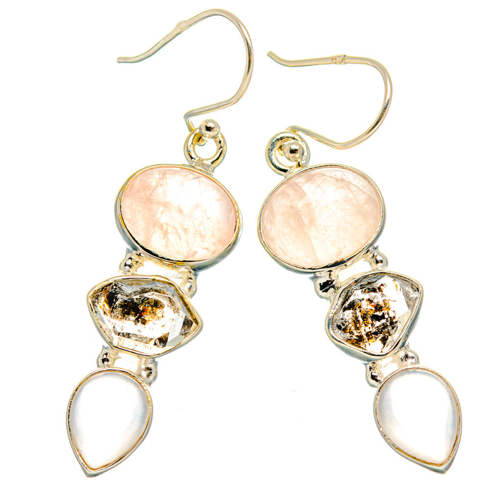 Rose Quartz Earrings handcrafted by Ana Silver Co - EARR426452 - Photo 2