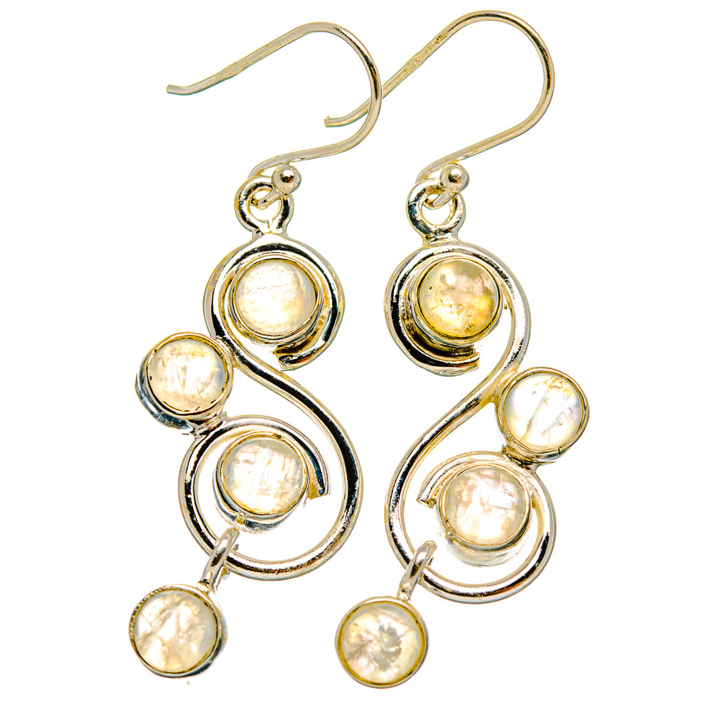 Rainbow Moonstone Earrings handcrafted by Ana Silver Co - EARR426463 - Photo 2