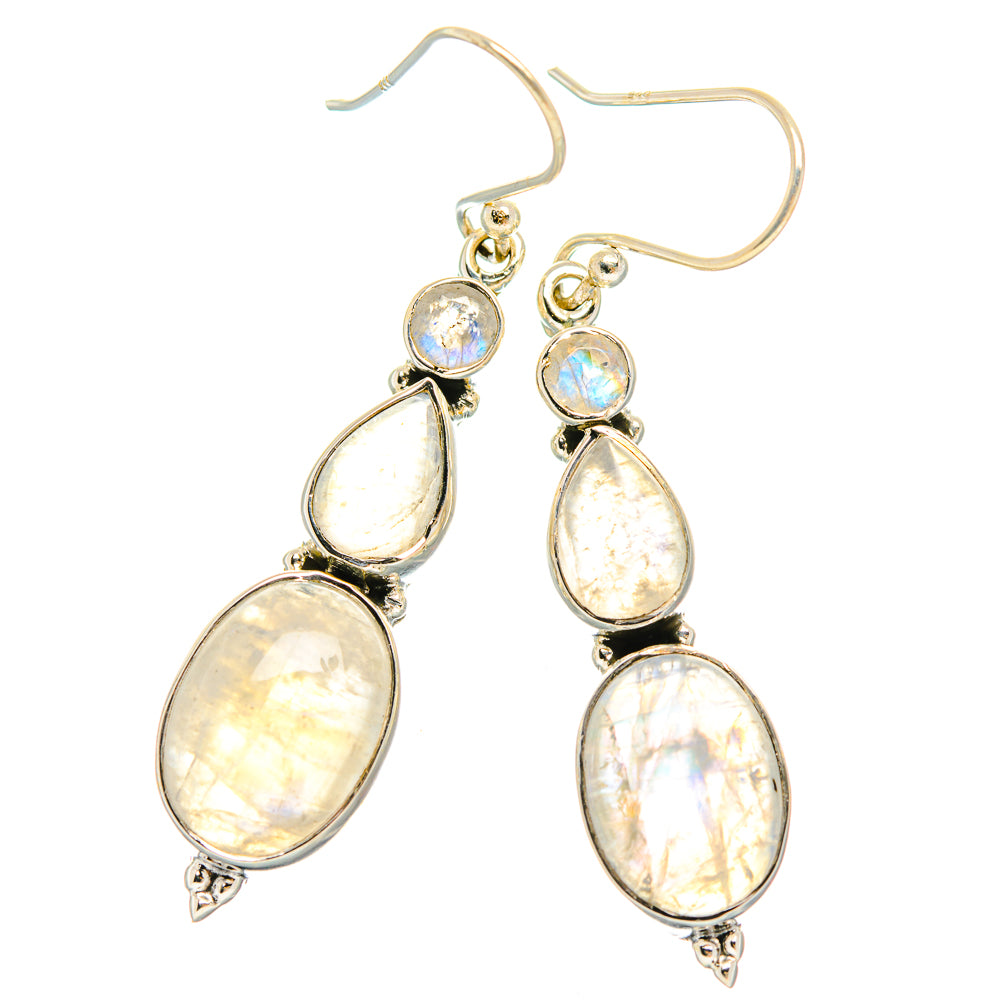 Rainbow Moonstone Earrings handcrafted by Ana Silver Co - EARR426475 - Photo 2