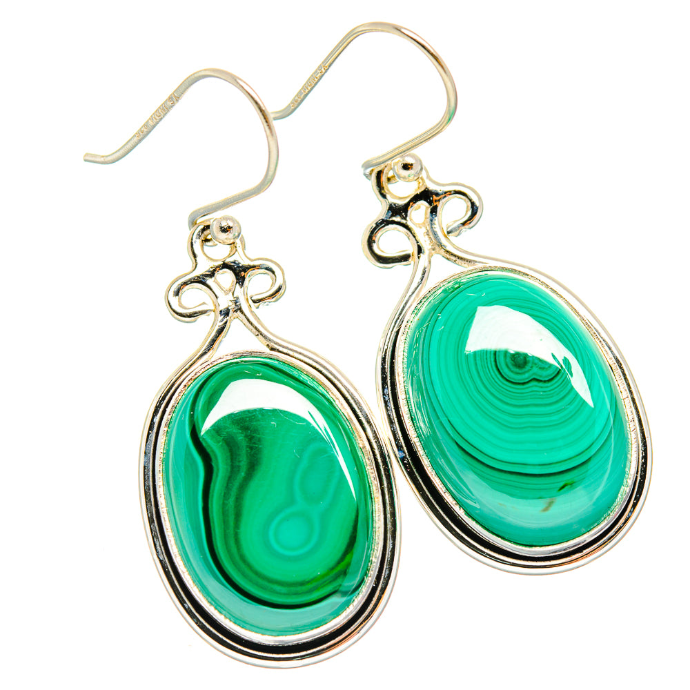 Malachite Earrings handcrafted by Ana Silver Co - EARR426491 - Photo 2