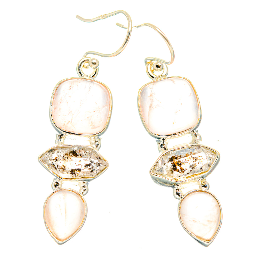 Rose Quartz Earrings handcrafted by Ana Silver Co - EARR426570 - Photo 2