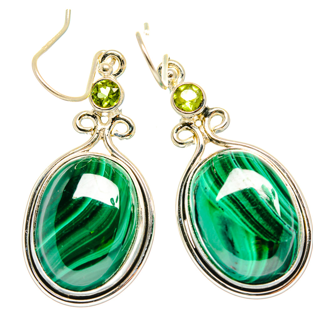 Malachite Earrings handcrafted by Ana Silver Co - EARR426577 - Photo 2