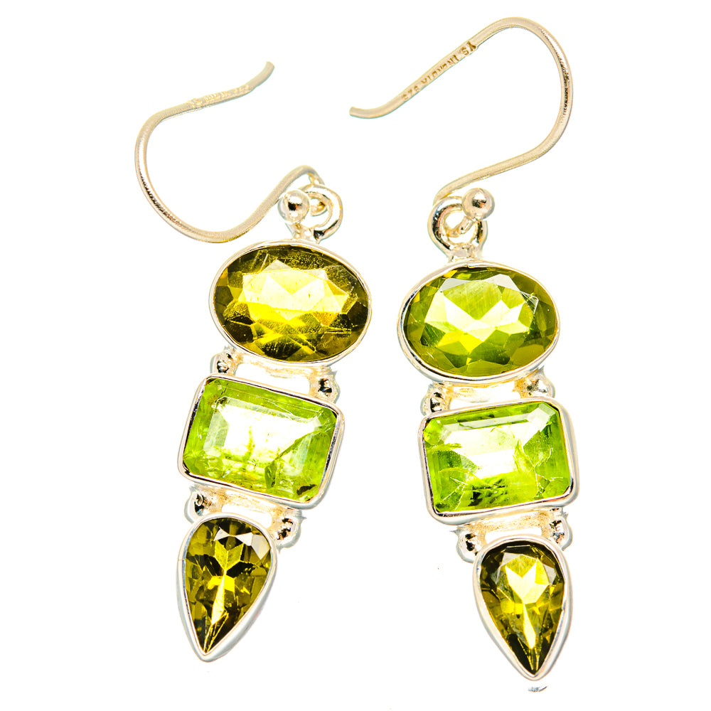 Green Tourmaline Earrings handcrafted by Ana Silver Co - EARR426605 - Photo 2