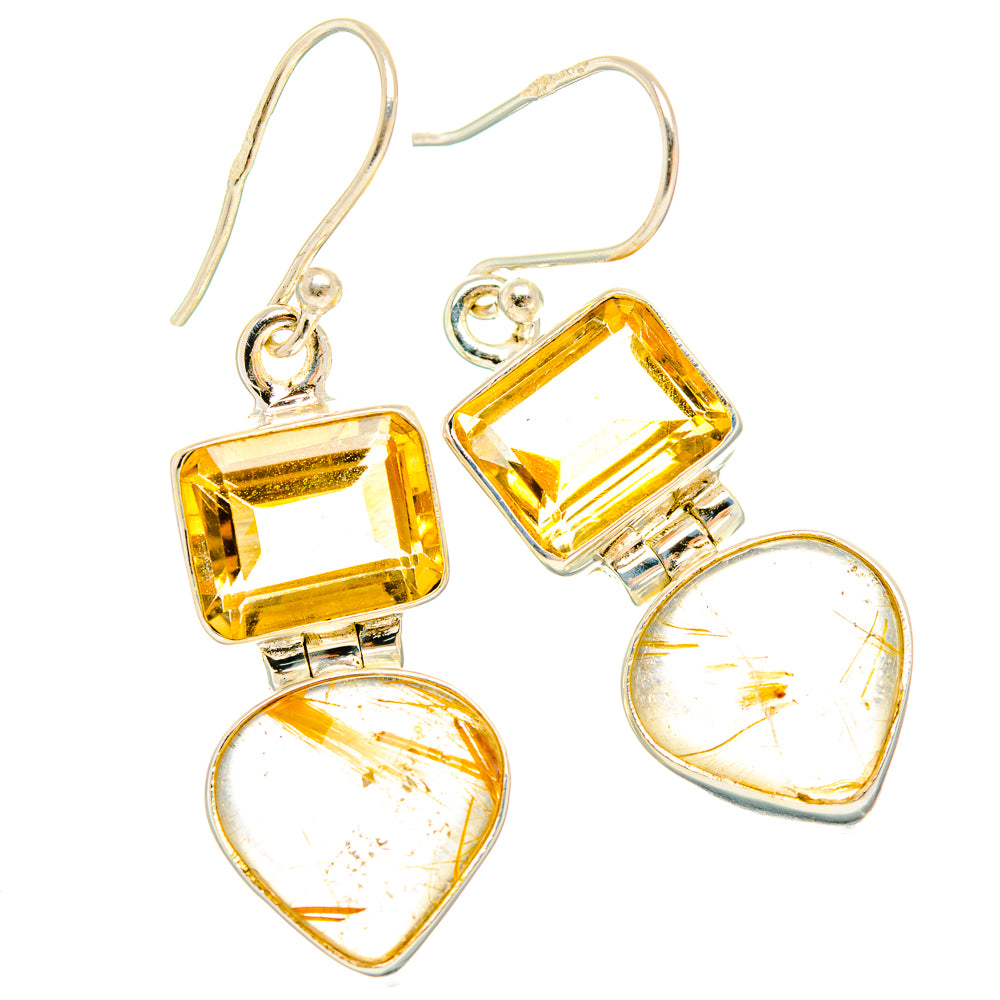 Rutilated Quartz Earrings handcrafted by Ana Silver Co - EARR426634 - Photo 2